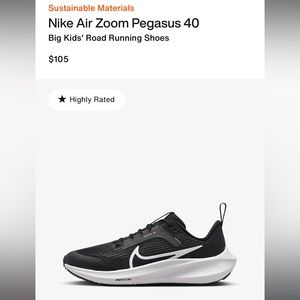 Nike kids Pegasus shoes, size 6